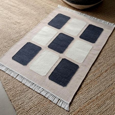 Handmade Wool Multicolor Vintage Dhurrie For Living